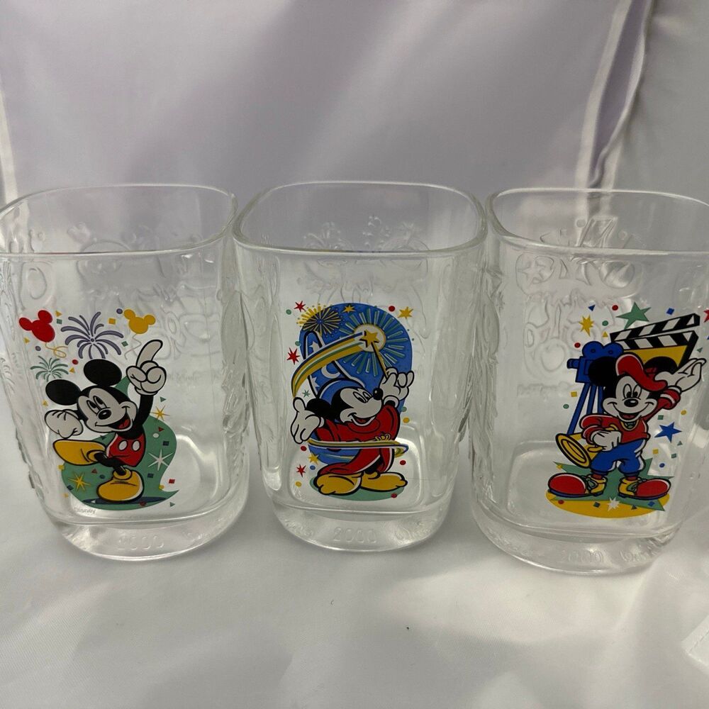 Disney X McDonalds Y2K Glasses‎ Set: Epcot, Magic Kingdom, Hollywood Studios